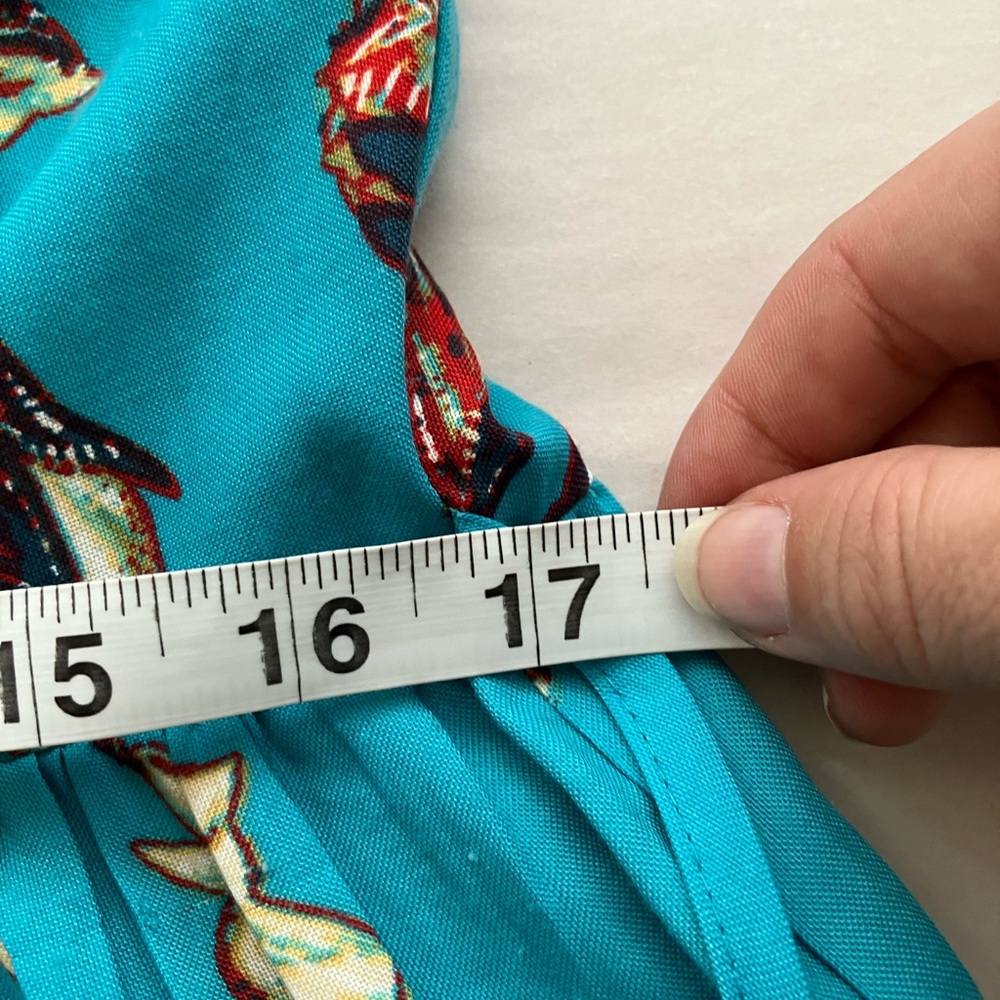 Band Of The Free Sun Dress S Turquoise Cream Paisley Tiered Coastal Cowgirl - Picture 8 of 9